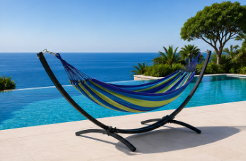 ZenHamac Riviera – Hamac sur pied bleu & vert