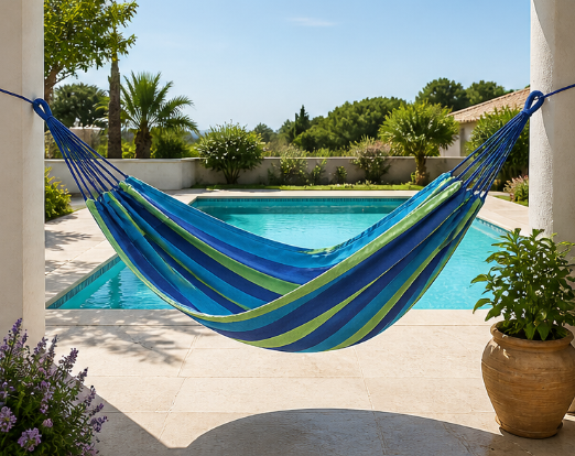 ZenHamac Laguna – Hamac suspendu bleu & vert avec sac de transport