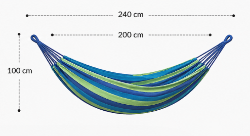 ZenHamac Laguna – Hamac suspendu bleu & vert avec sac de transport