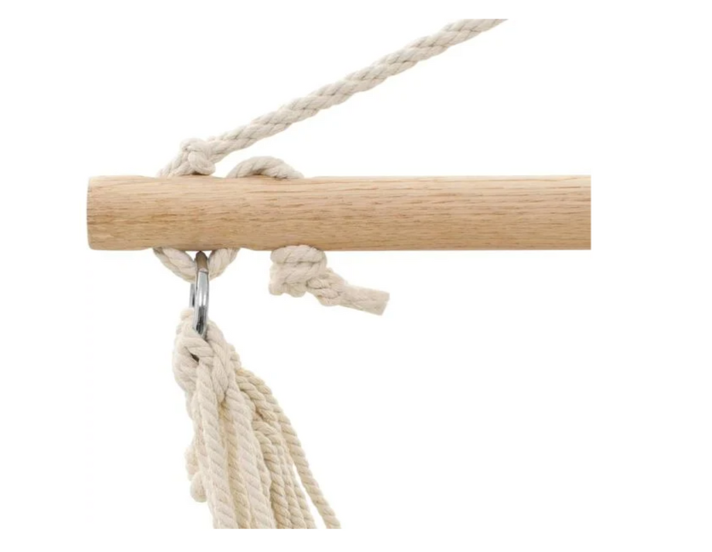 ZenHamac Nomad – Fauteuil hamac suspendu blanc avec barre en bois