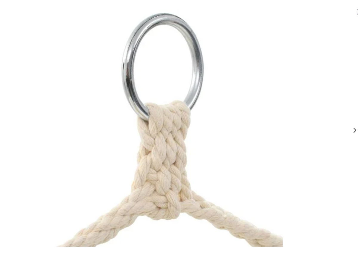 ZenHamac Nomad – Fauteuil hamac suspendu blanc avec barre en bois