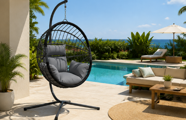ZenHamac Eclipse – Fauteuil suspendu anthracite avec support
