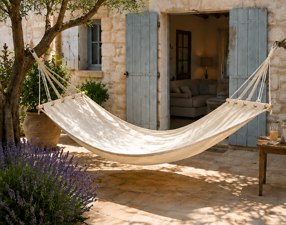 enHamac Pure – Hamac avec barres en bois blanc