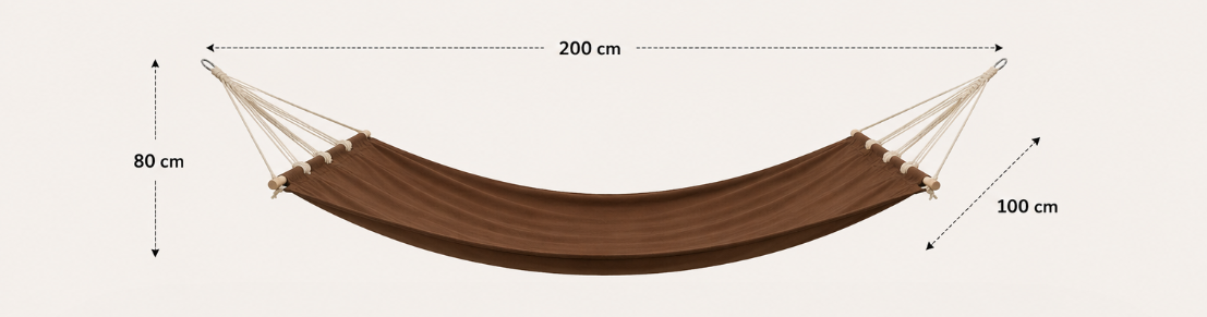ZenHamac Pure – Hamac avec barres en bois marron