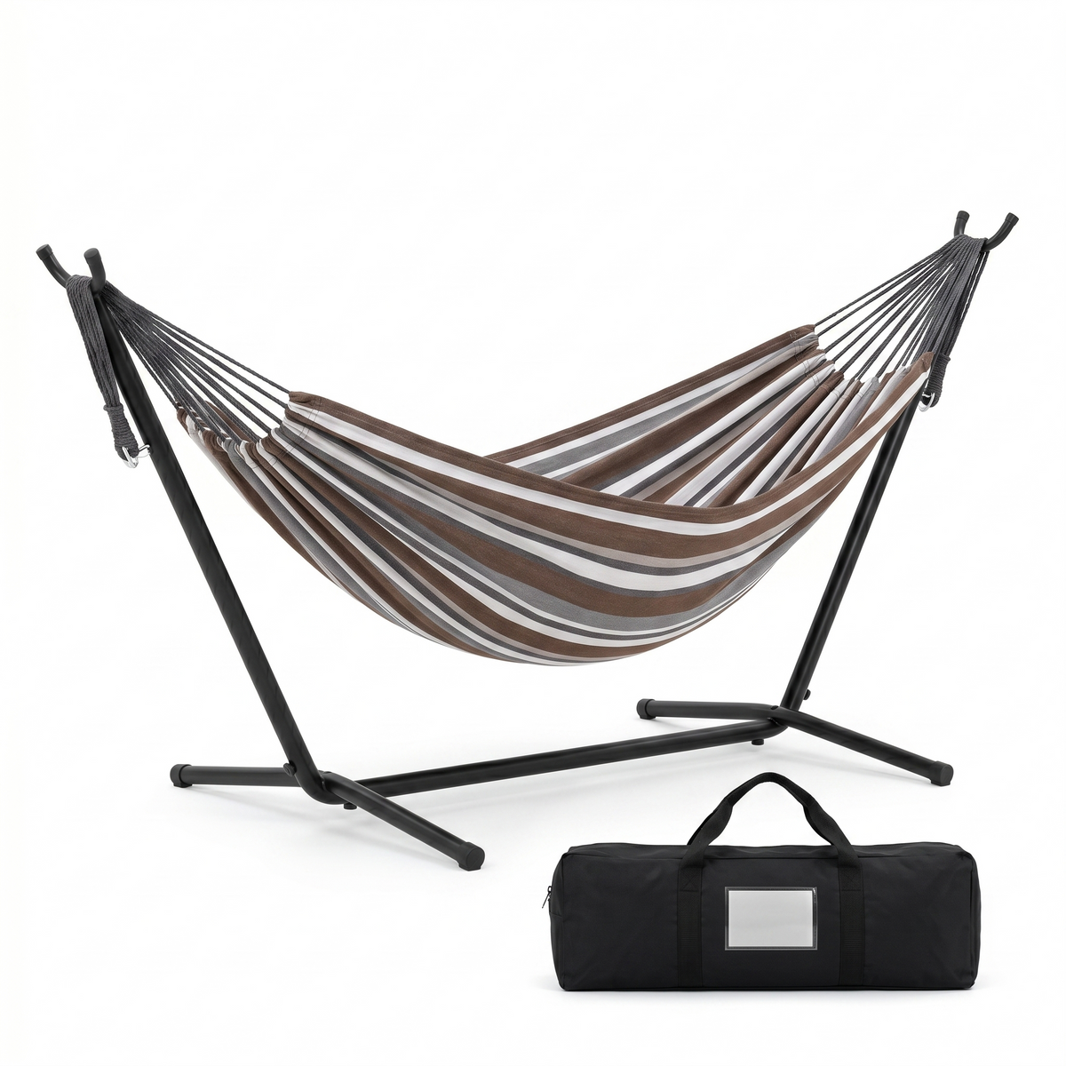 Hamac sur pied tons naturels beige sable et gris – ZenHamac