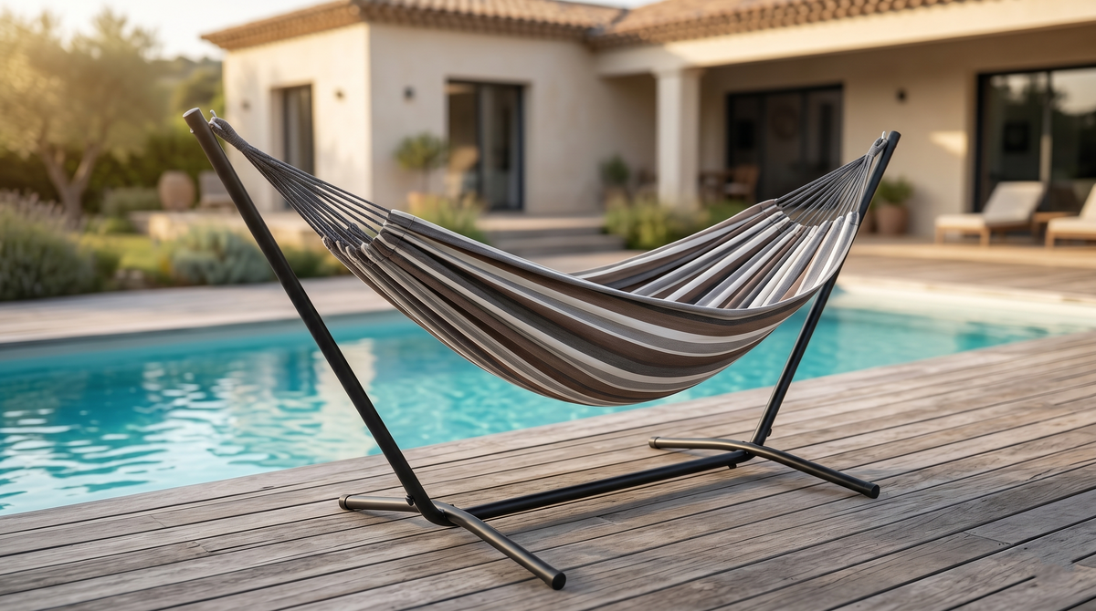 Hamac sur Pied Tons Naturels Beige – ZenHamac