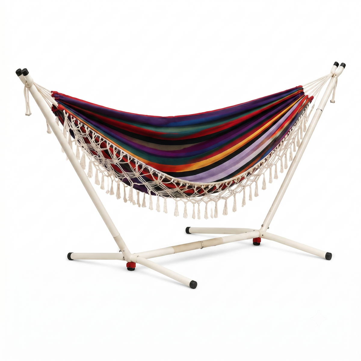 Hamac sur pied tropical coloré macramé multicolore – ZenHamac