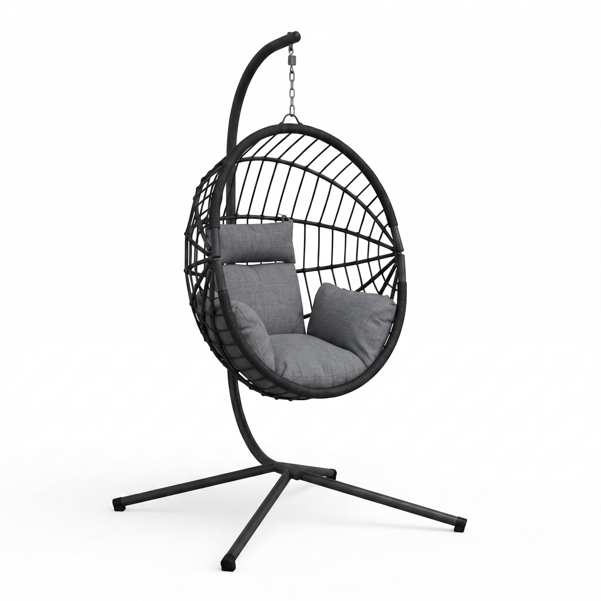 Fauteuil suspendu sur pied anthracite design moderne – ZenHamac