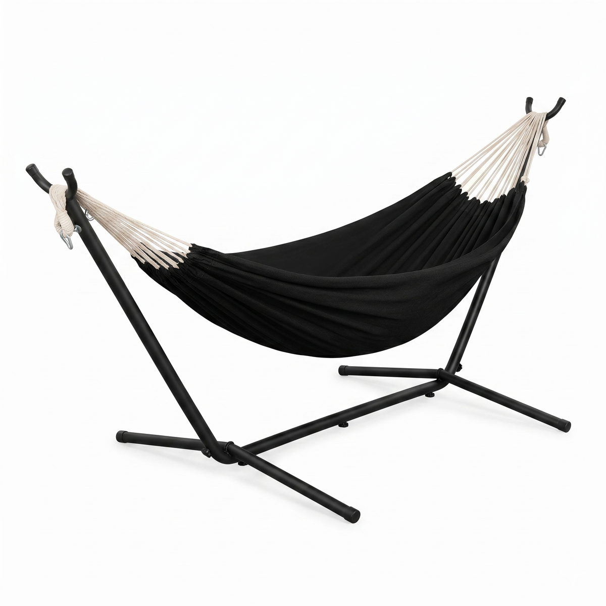 Hamac sur pied noir design extérieur acier laqué mat – ZenHamac