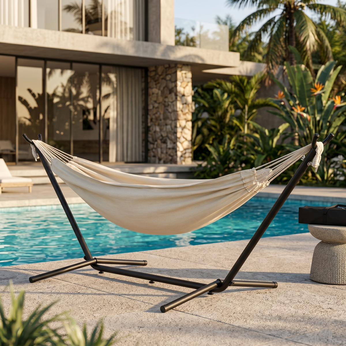 Hamac sur Pied Macramé Bohème Franges – ZenHamac
